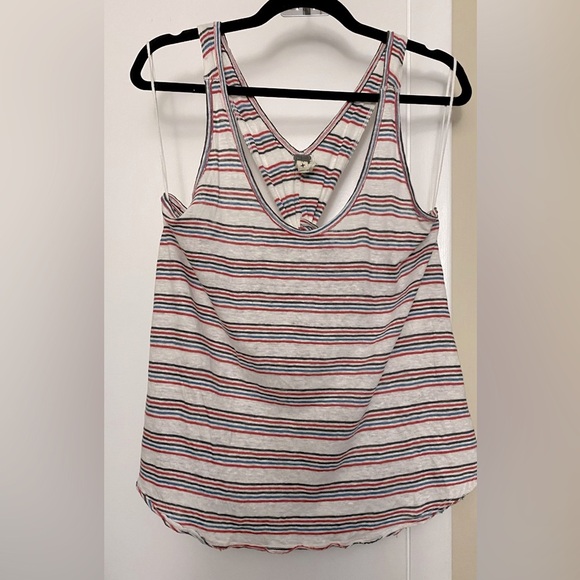 We the Free (Free People) Best Night Striped Linen Tank Top Size Small - Picture 4 of 9